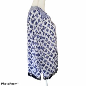 Talbots Size Medium Blue & White Tunic